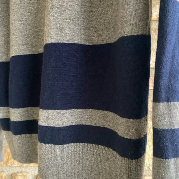 Belstaff Grey and Navy Striped Wool Quarter Zip Sweater Size S - Picture 7 of 8